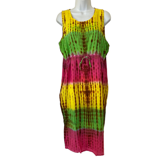 Aloha State Dresses & Skirts - NWT Women’s Hawaii Aloha State Tie Dye String Dress Sundress Coverup One Size